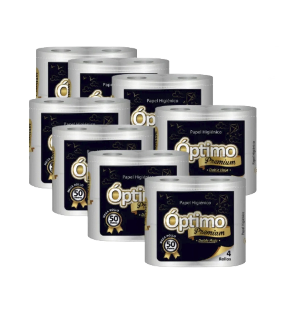 manga-optimo Manga De Papel Higiénico "Optimo" 50 metros x32 Rollos, Ultra Suave - Imagen 1
