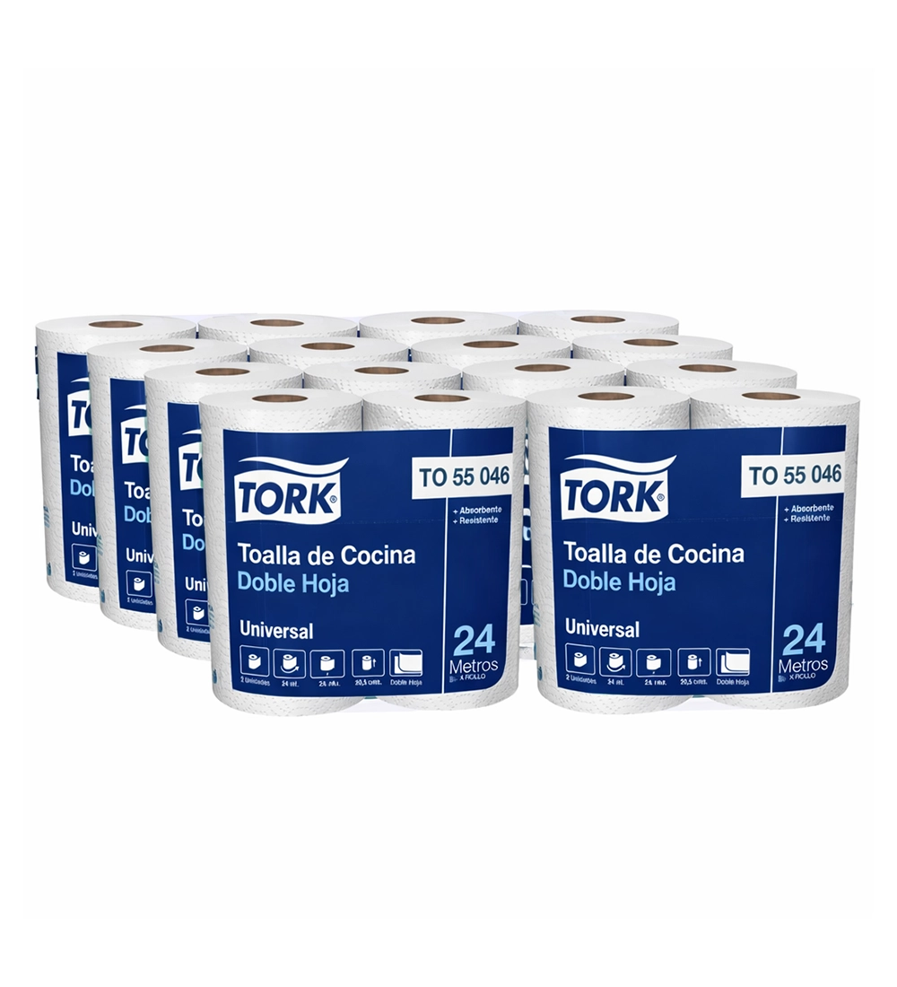 tork-manga Manga De Toalla De Papel Tork 16 Rollos x 24 metros, Doble Hoja - Imagen 1