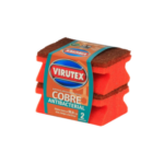 Virutex Esponja Acanalada Cobre Antibacterial 2 Unidades