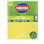 Paño Celulosa Natural Esponja Compostable 6 Unidades Virutex