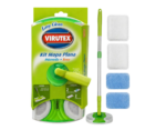 Kit Virutex Mopa Plana Húmeda-Seca + 4 Repuestos Mango Extendible