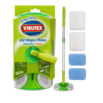 Kit Virutex Mopa Plana Húmeda-Seca + 4 Repuestos Mango Extendible