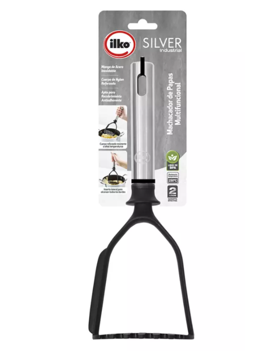 3 Machacador De Papas Multifuncional Ilko Silver Industrial - Imagen 1
